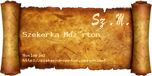 Szekerka Márton névjegykártya