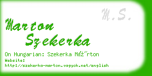 marton szekerka business card